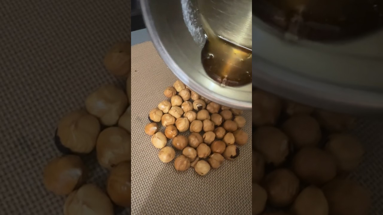 Making of hazelnut praline