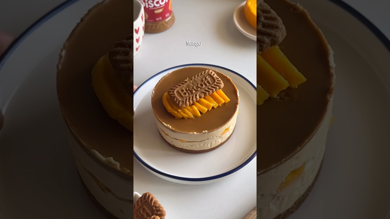 No bake Mango Biscoff Cheesecake