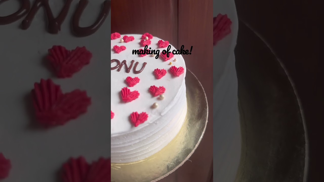 Making of vanilla strawberry cake