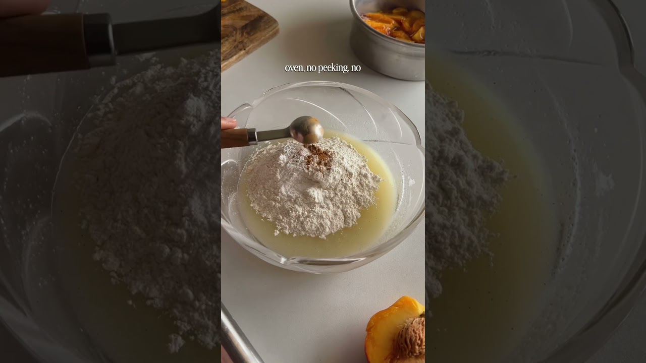 Upside-down peach cake