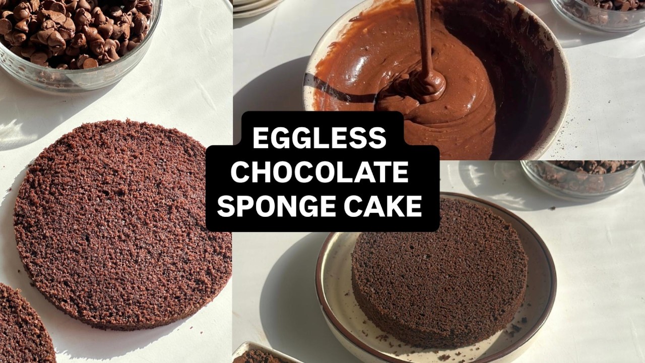Eggless chocolate sponge cake